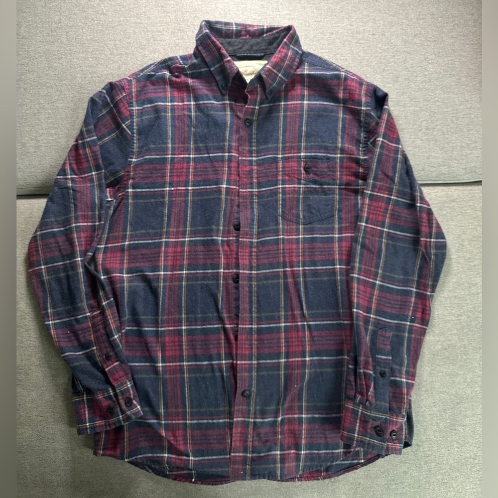 Original Waterproof Vintage Flannel Button Shirt Men’s Size M Plaid Long Sleeve